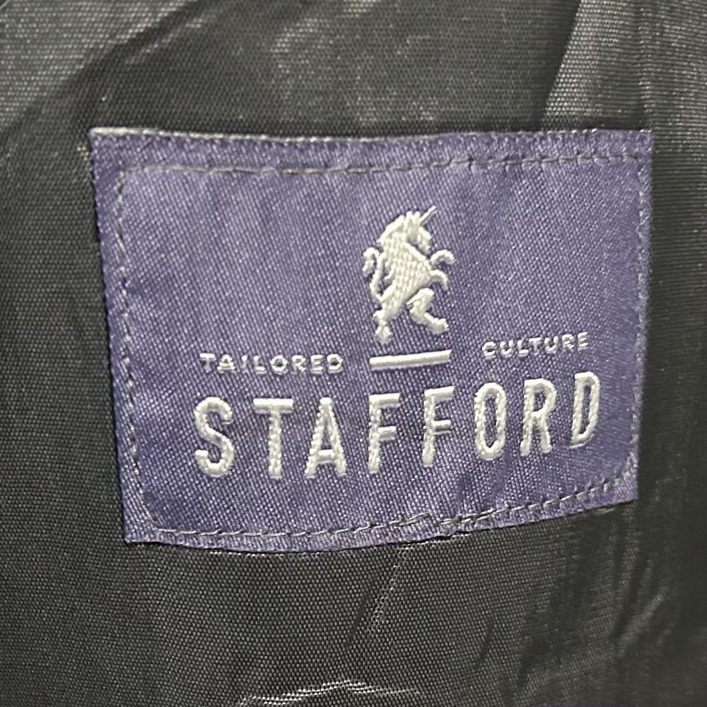 Stafford 58R Big & Tall Tuxedo Jacket 100% Wool Black One Button Double Vented - Picture 3 of 8